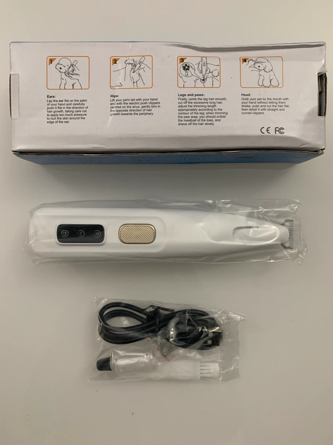 A quiet, IPX4 waterproof pet paw hair trimmer with USB charging - photo 2