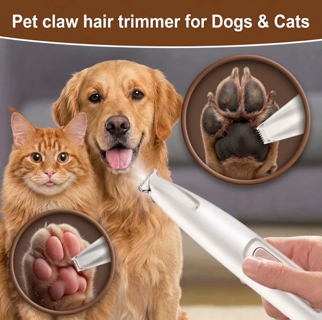A quiet, IPX4 waterproof pet paw hair trimmer with USB charging - photo 3