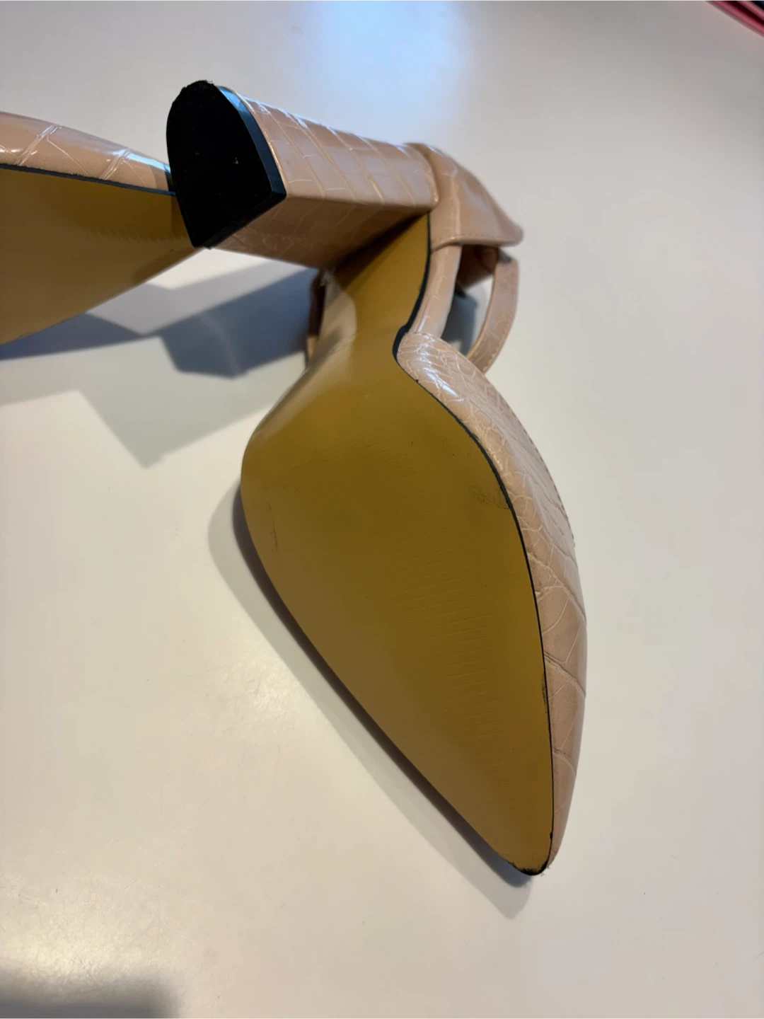 Beige Crocodile-Pattern Heels size 36 - photo 3