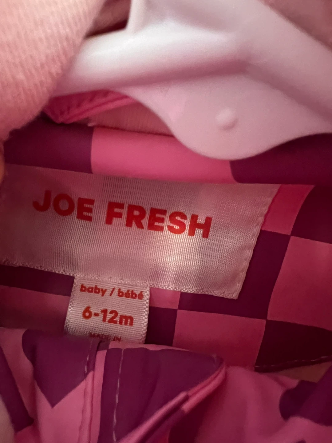 Joe Fresh Pink Checkered Rain Jacket - photo 2