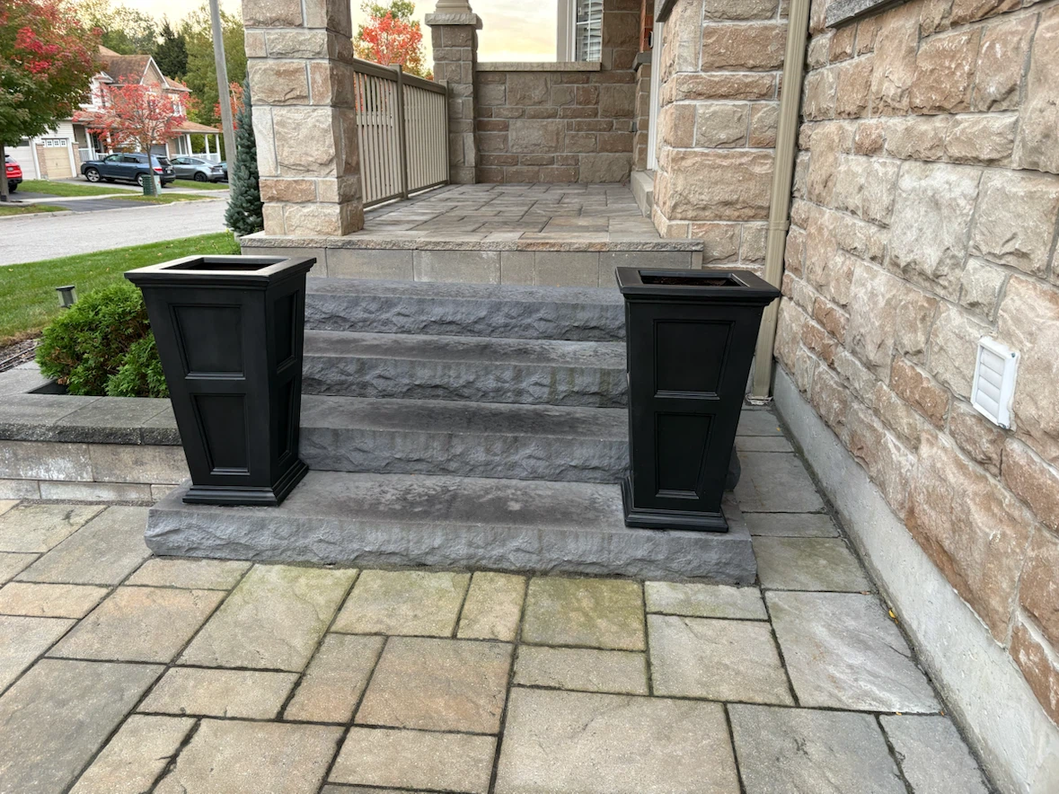 Set of Two Black Tall Square Planters