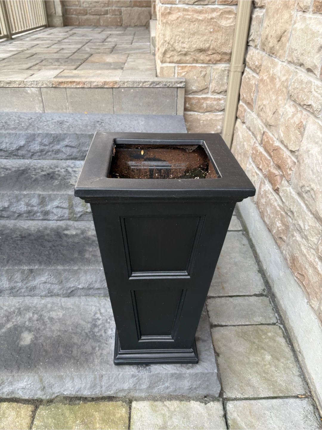 Set of Two Black Tall Square Planters - photo 2