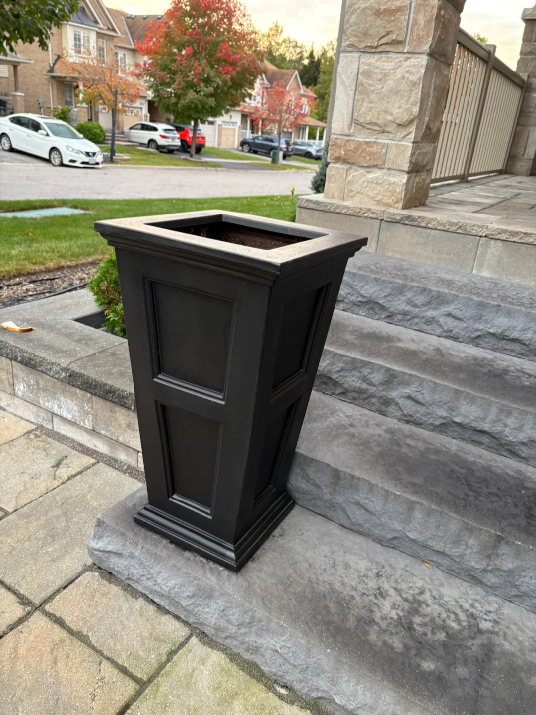 Set of Two Black Tall Square Planters - photo 3
