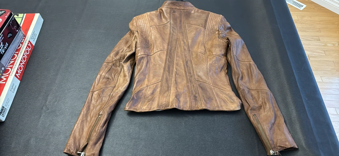 Danier Brown Leather Jacket 2XS - photo 2
