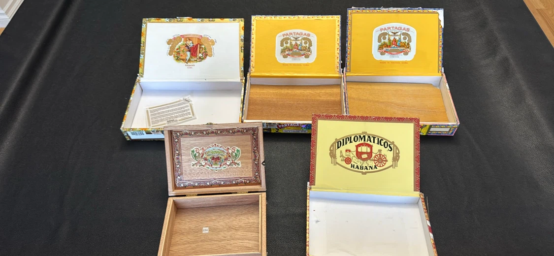 Set of 5 Empty Wooden Cigar Boxes - photo 2