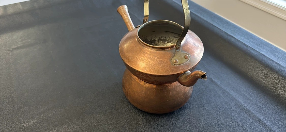 Vintage Hammered Copper Tea Kettle