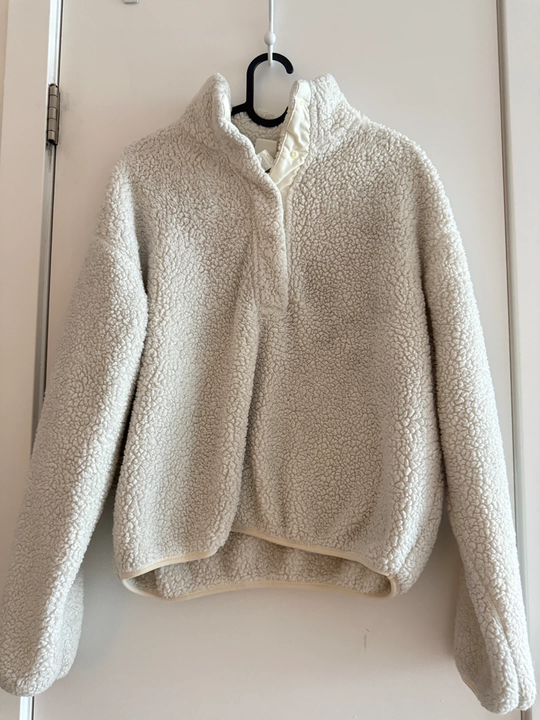 S H&M White Sherpa Pullover