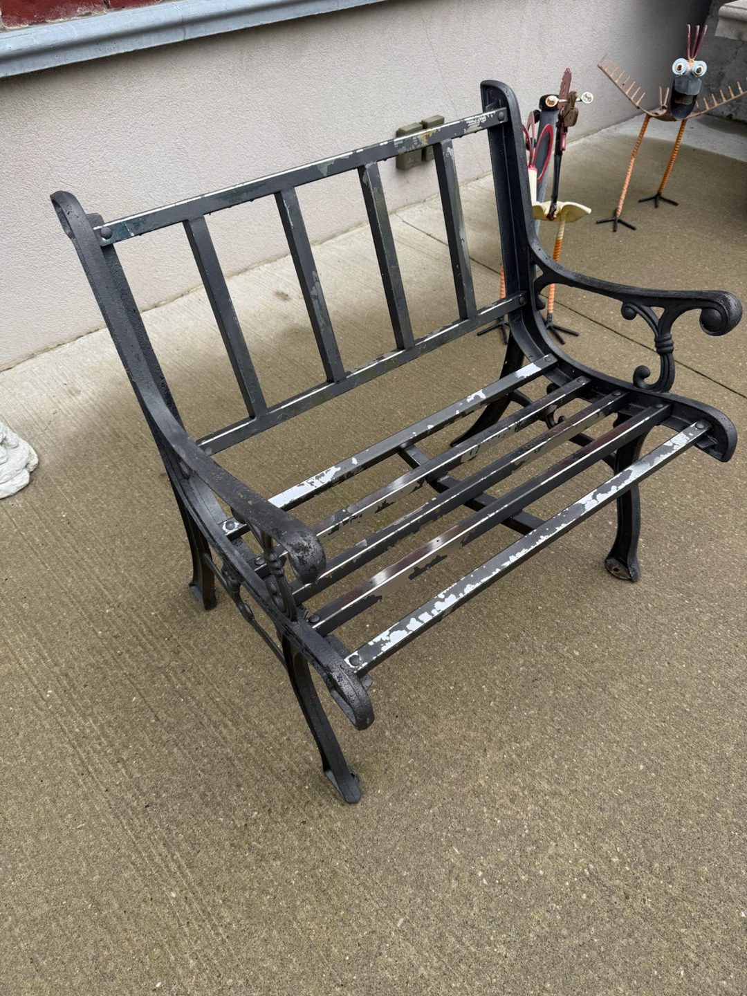 Metal bench outdoor