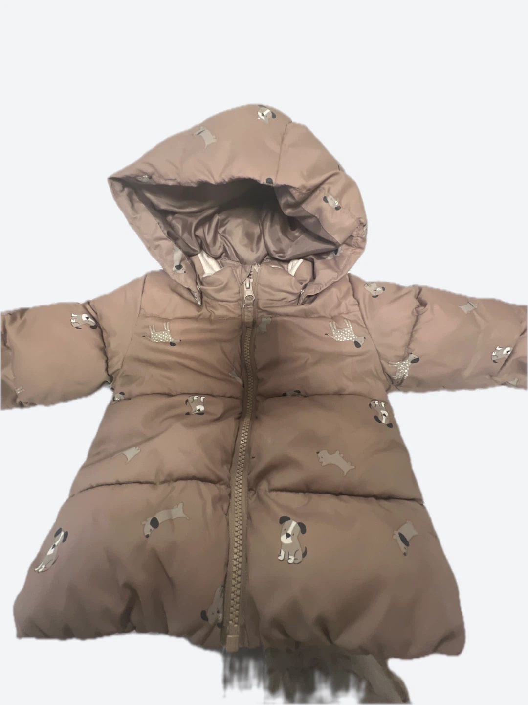 Toddler Puffer Jacket with Dog Print