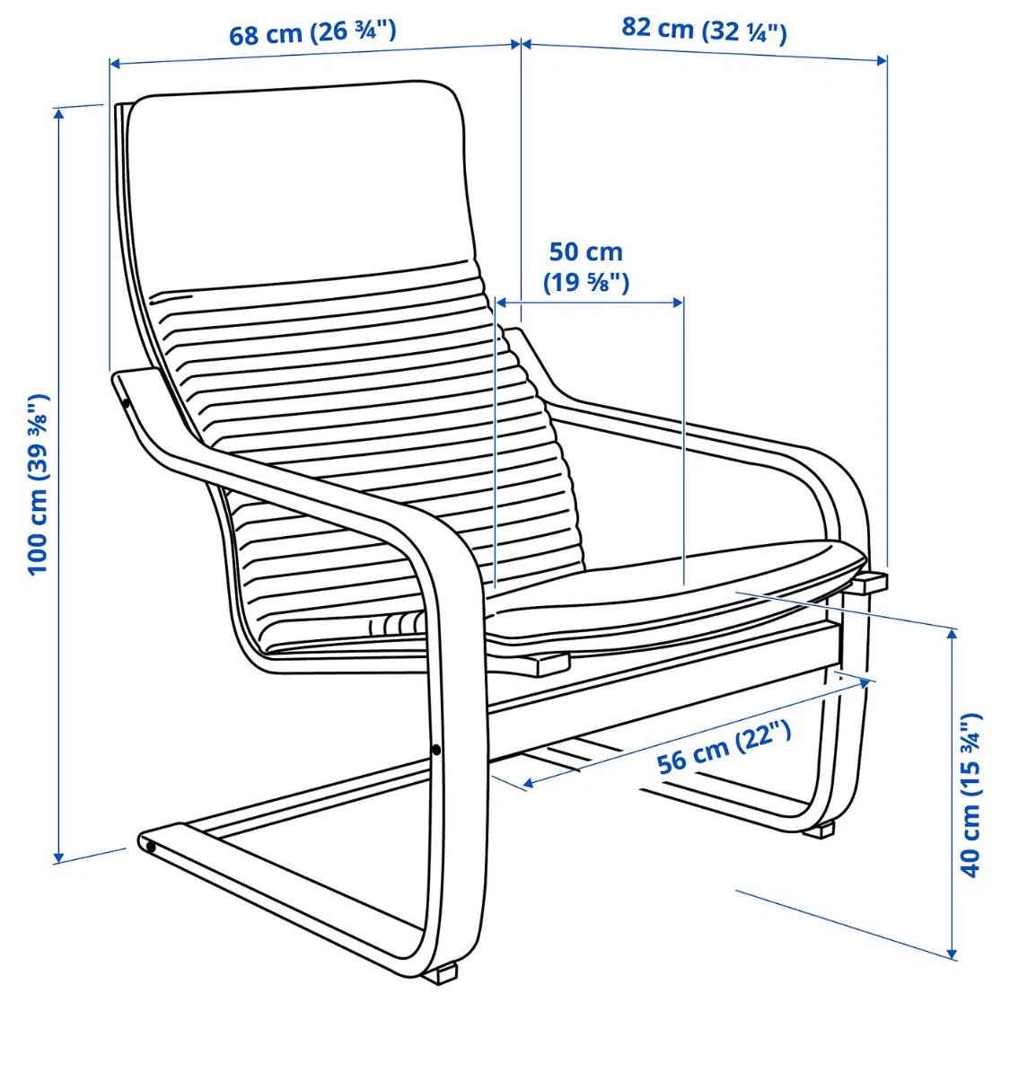 IKEA POÄNG Armchair with Black Cushion - photo 3
