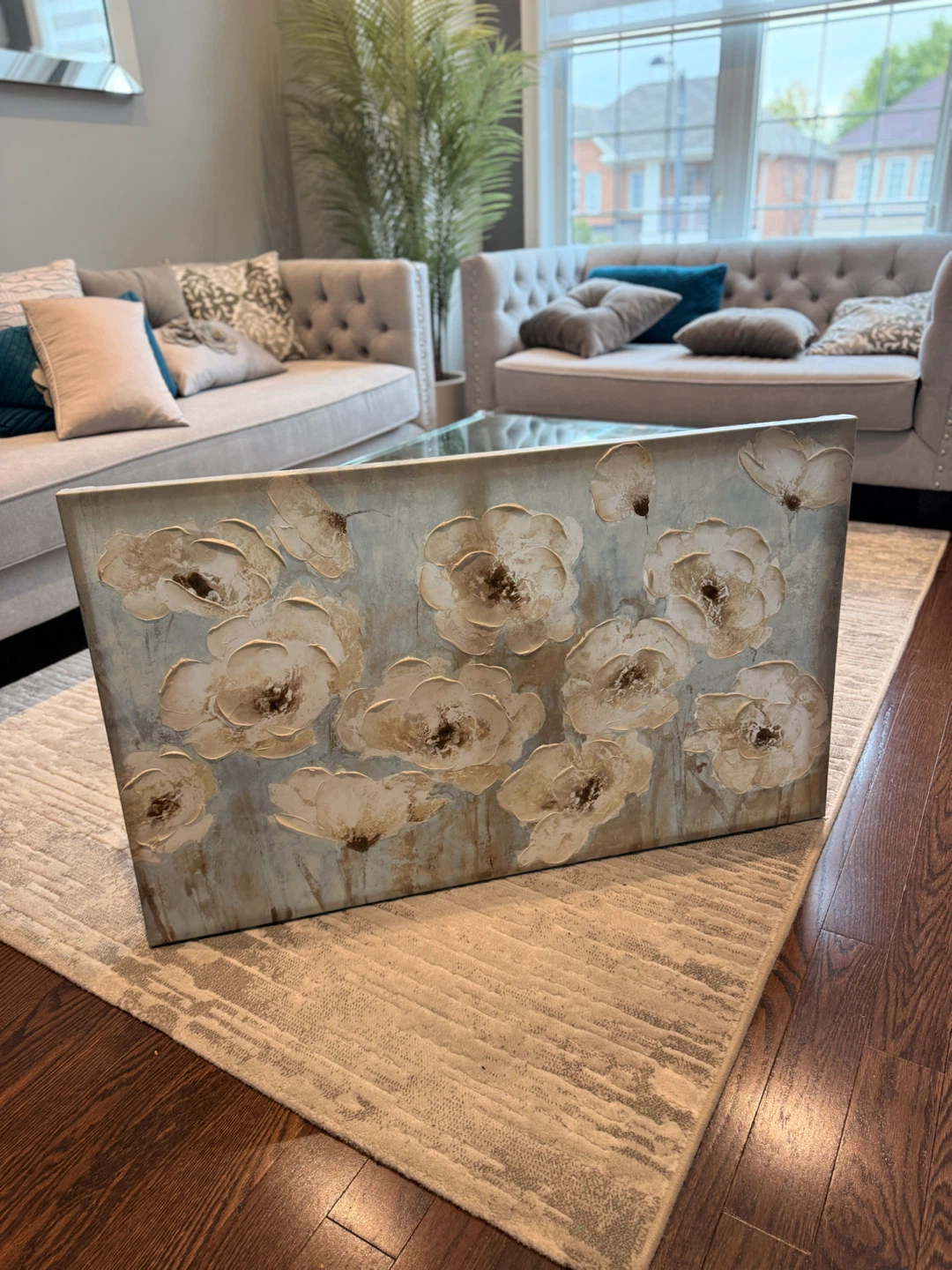 Textured Floral Canvas Wall Art