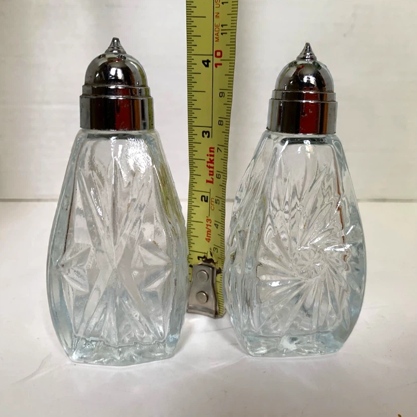 Vintage Cut Glass Salt and Pepper Shakers - photo 3