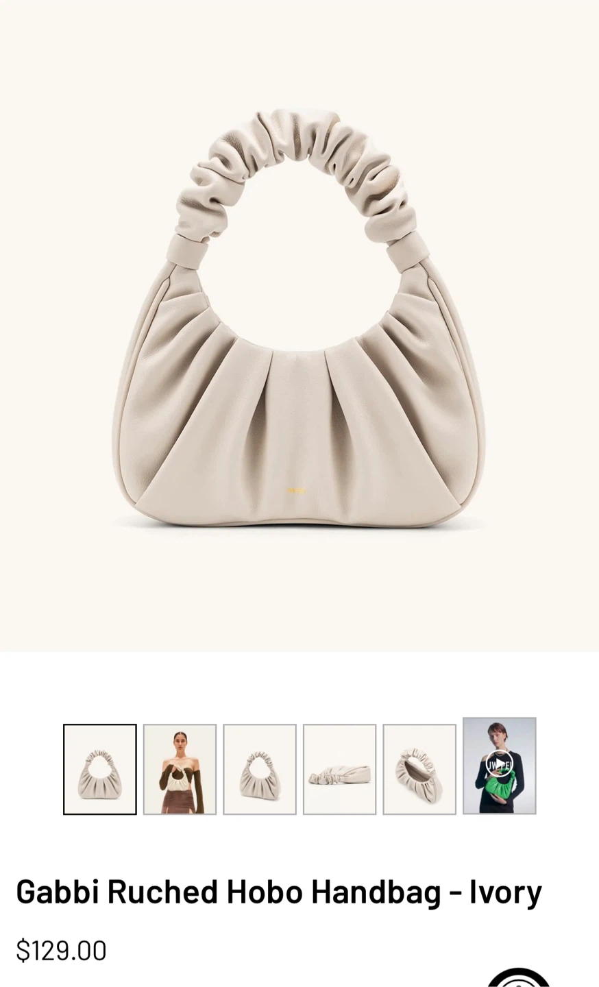 JW PEI Gabbi Ruched Hobo Handbag - Ivory - photo 3