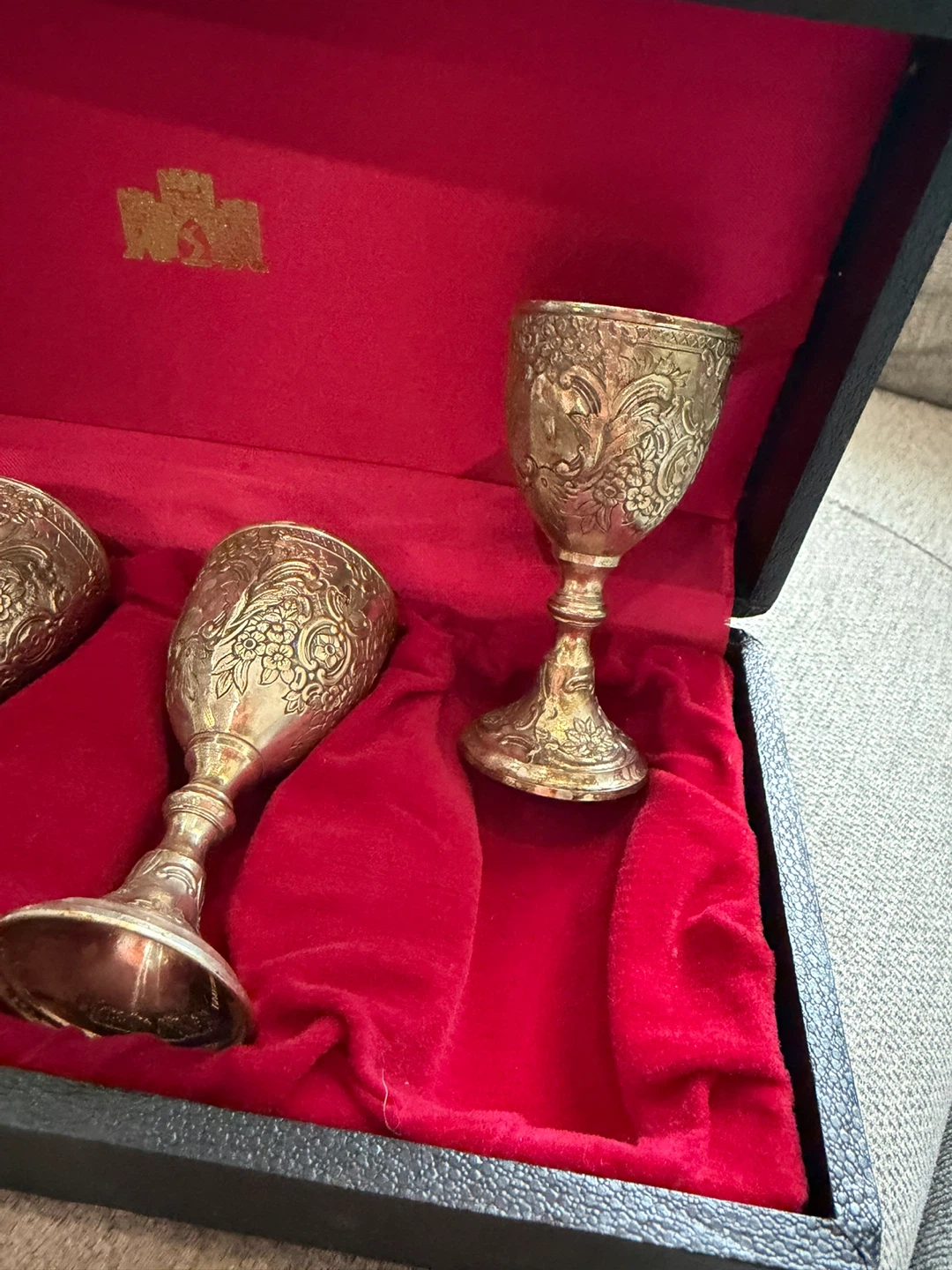 Set of 4 Vintage Decorative Silver-Tone Goblets - photo 4