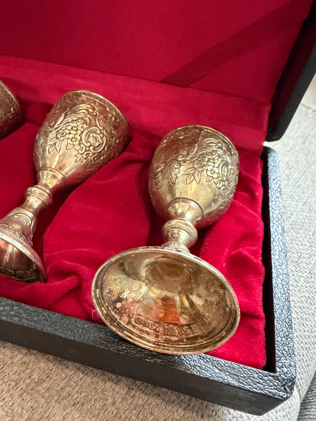 Set of 4 Vintage Decorative Silver-Tone Goblets - photo 5