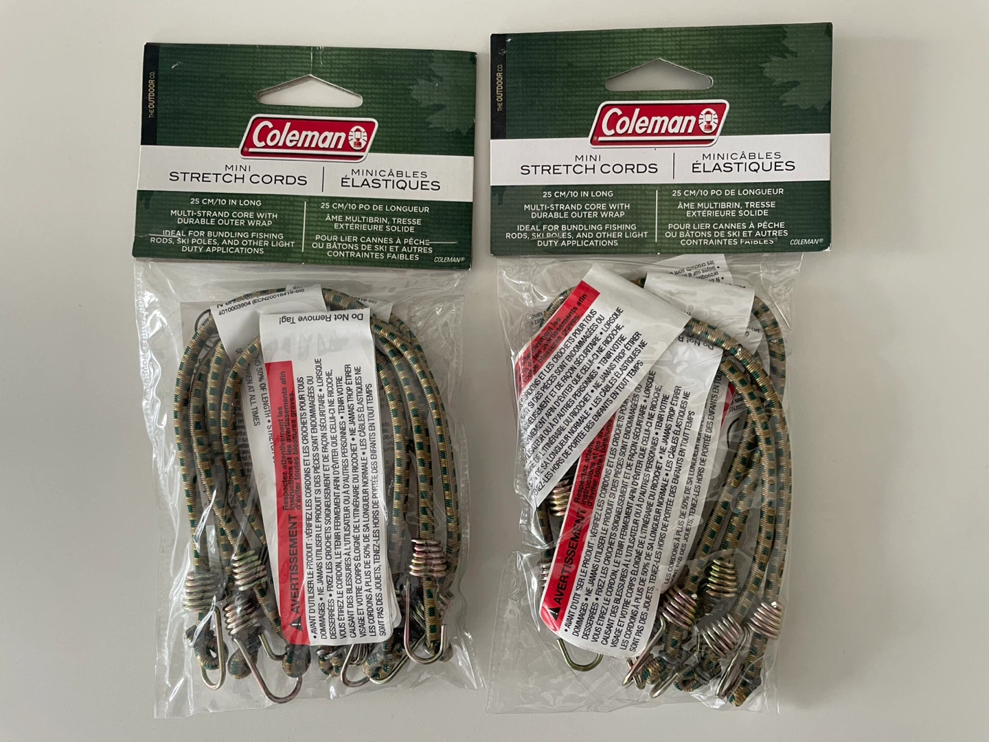Two Packs of Coleman Mini Stretch Cords