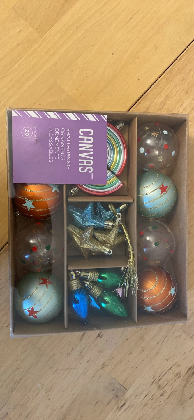 CANVAS Shatterproof Christmas Ornaments - 20 Piece Set