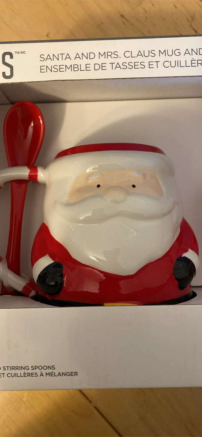 Canvas Santa and Mrs. Claus Mug and Spoon Set - photo 2