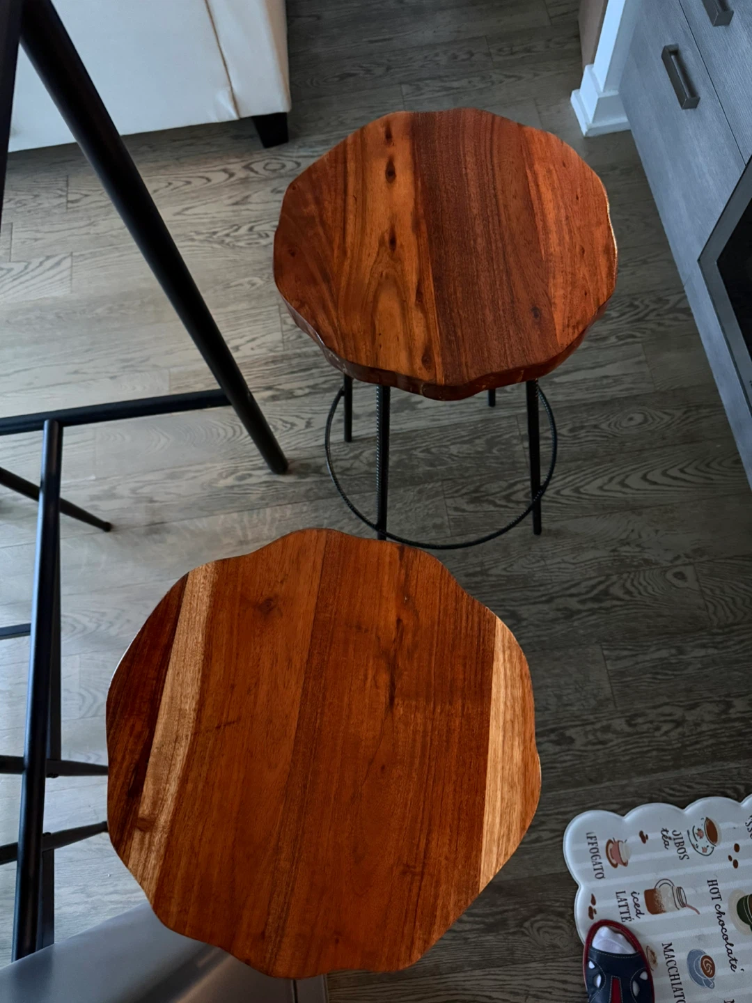 Set of Two Live Edge Wood Bar Stools - photo 2