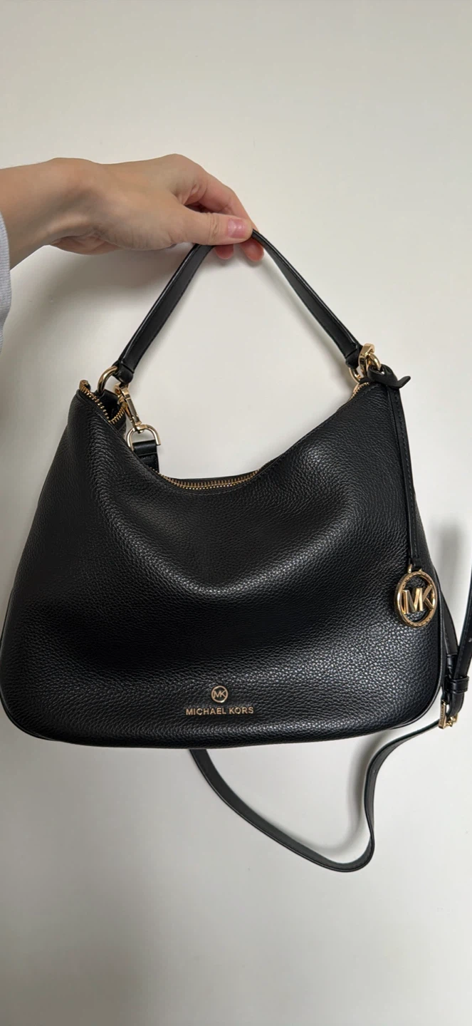 Michael Kors Black Pebbled Leather Shoulder Bag