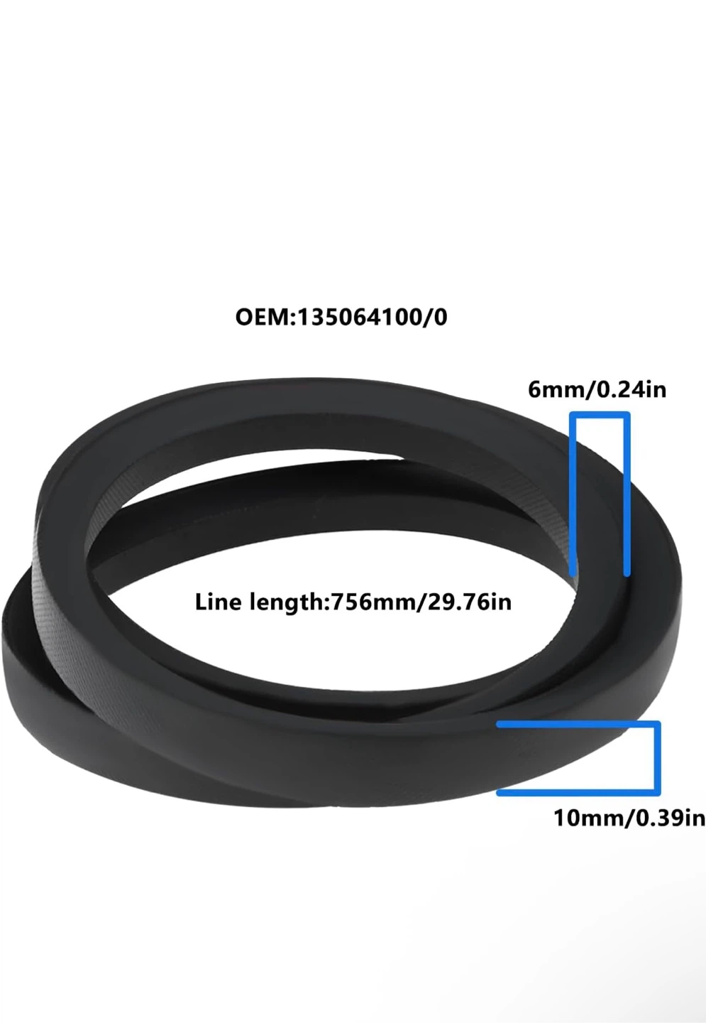 Replacement Lawn Mower Drive Belt OEM 135064100/0 - photo 3