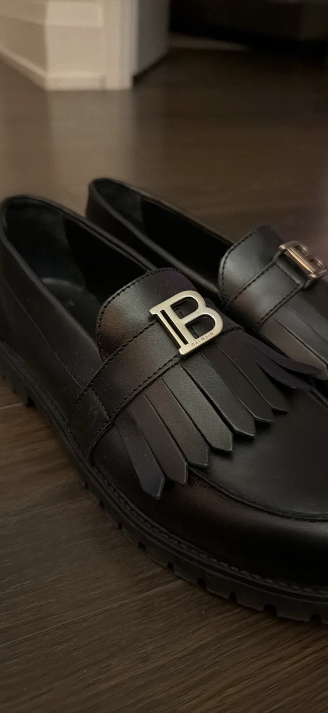 Balmain Paris Leather Loafers Size 40