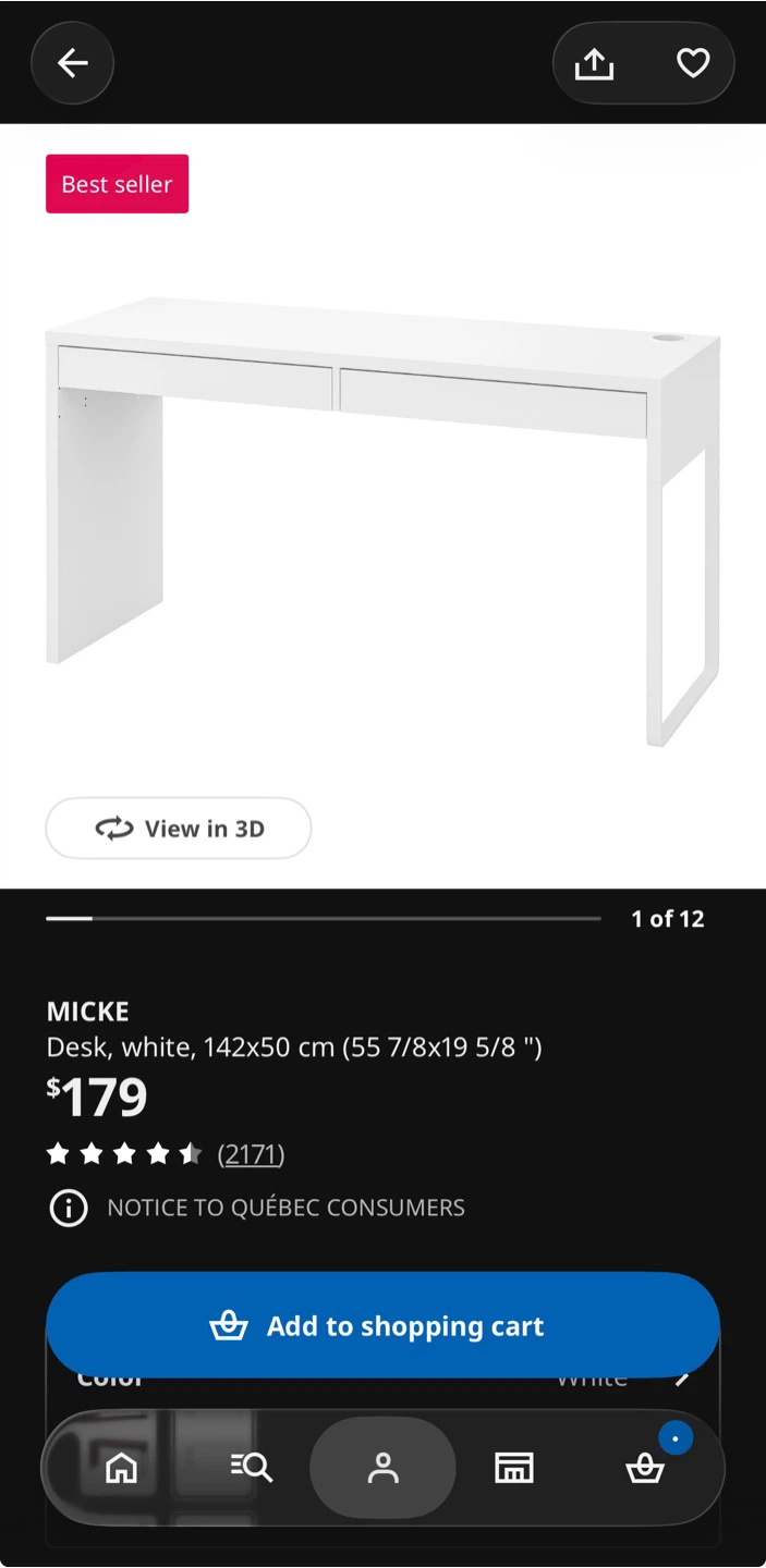 IKEA Micke White Desk - photo 2