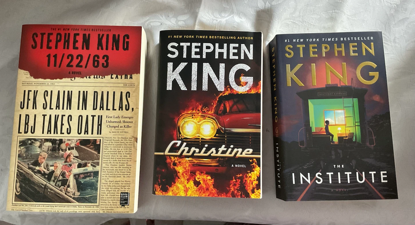 Stephen King books, 3 for $15
