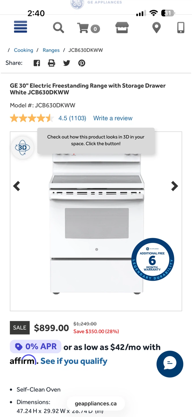 🔥 BRAND-NEW / OPEN-BOX GE & MOFFAT APPLIANCES — CLEARANCE SALE - photo 2