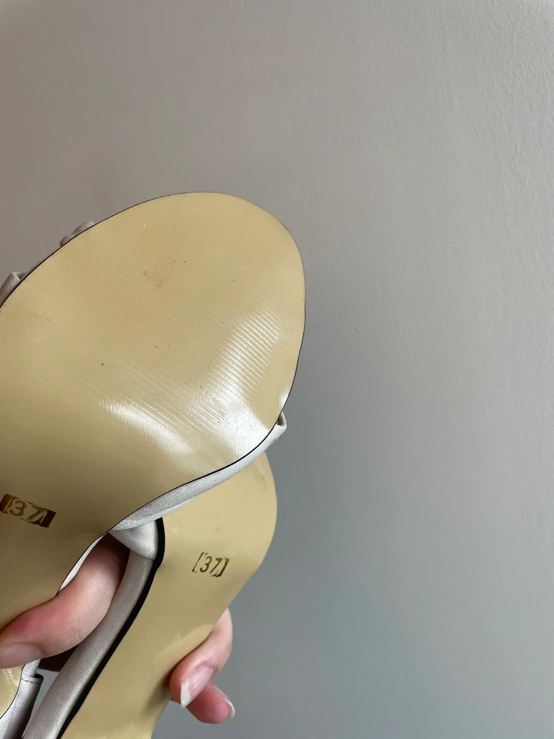 Beige Ankle Strap High Heels Size 37 - photo 2