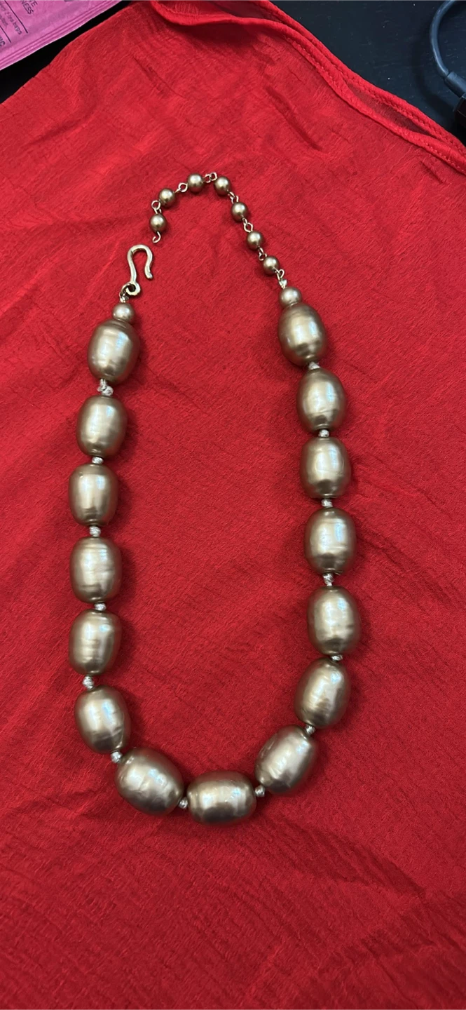 Large Metallic Bead Necklace