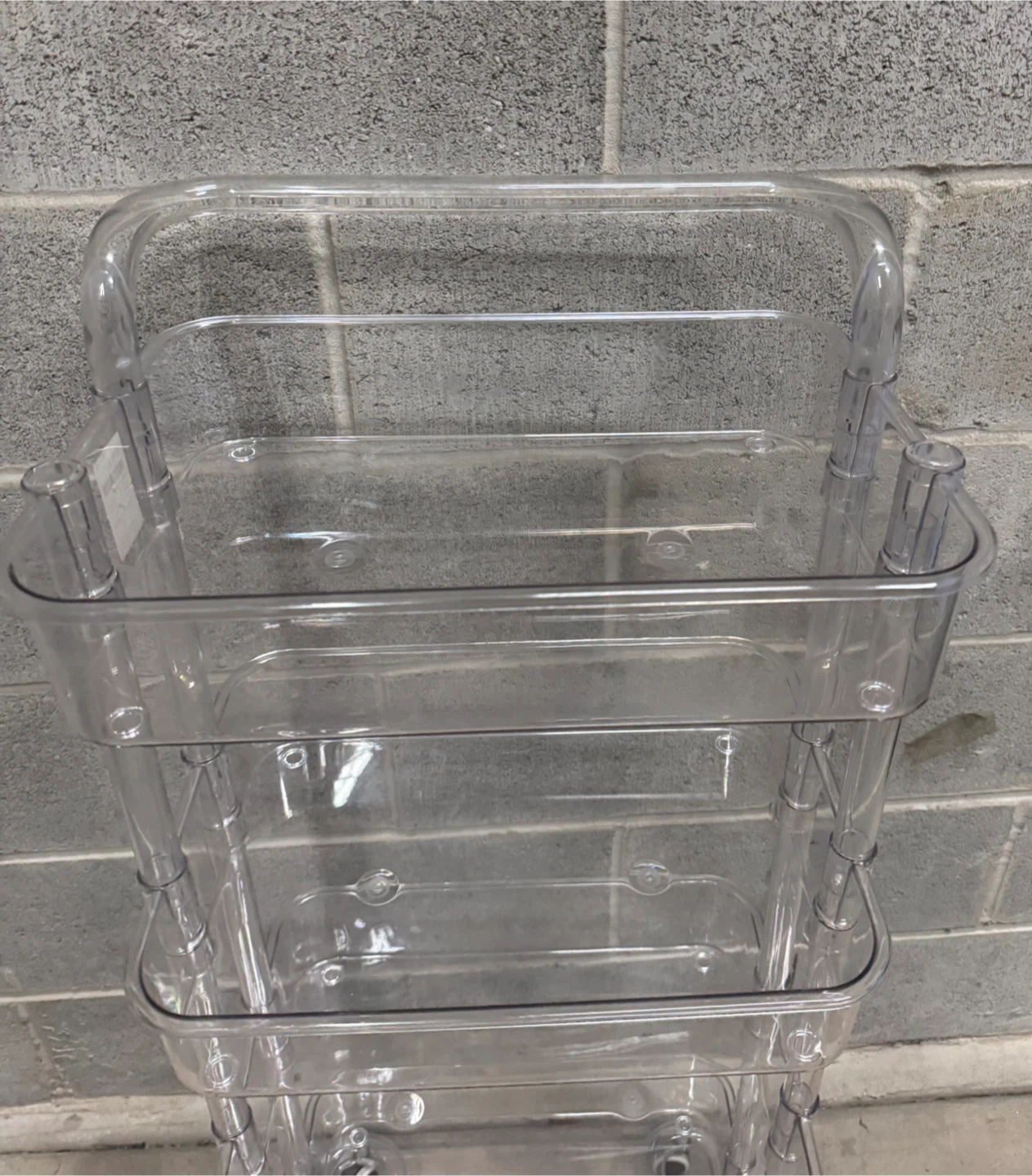 4 Tier Rolling Cart with Wheels, Clear Plastic Utility Rolling - photo 4