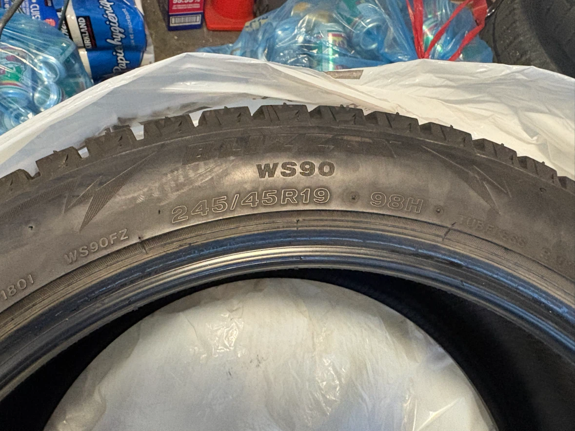 Set of 4 Bridgestone Blizzak WS90 Tires 245/45R19 - photo 2