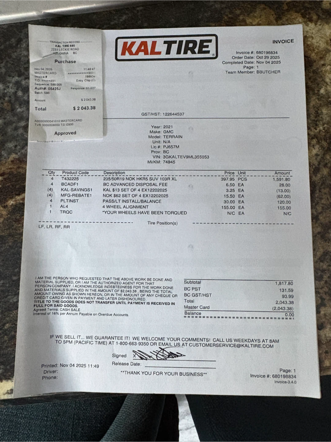 Set of 4 Bridgestone Blizzak WS90 Tires 245/45R19 - photo 4