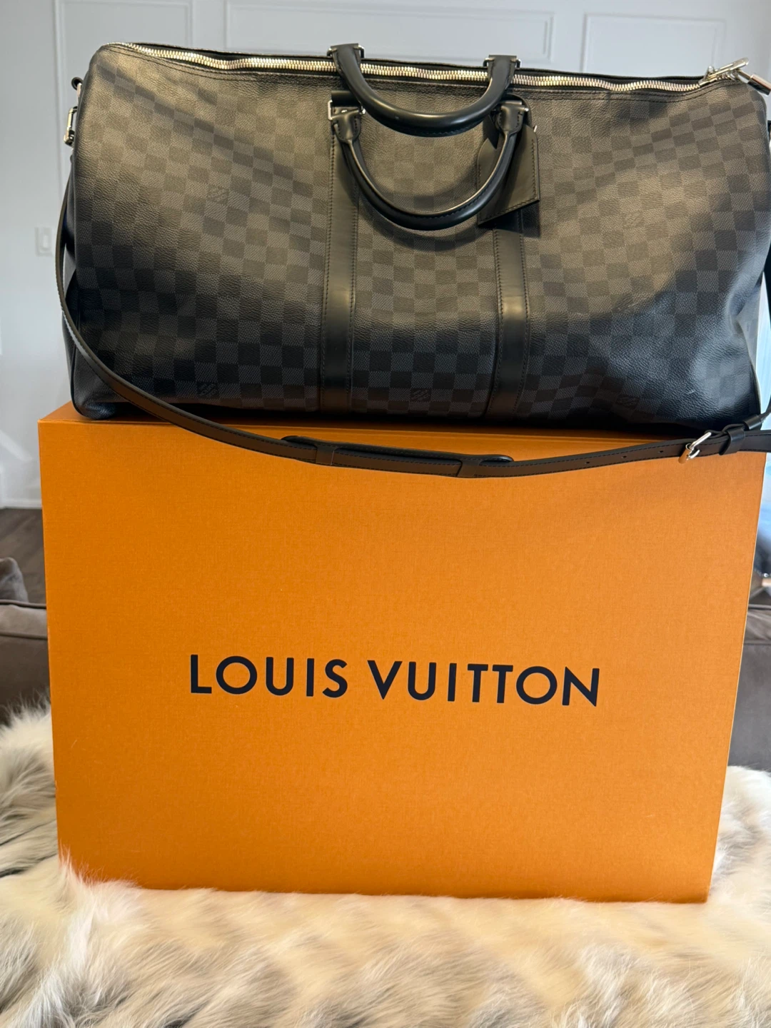 Louis Vuitton Keepall Bandouliere 55 Damier Graphite