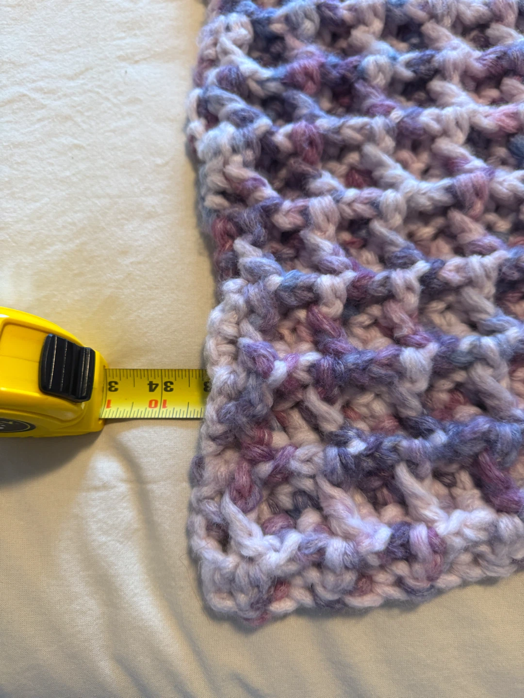 Hand-crocheted multicoloured waffle stitch blanket - photo 3