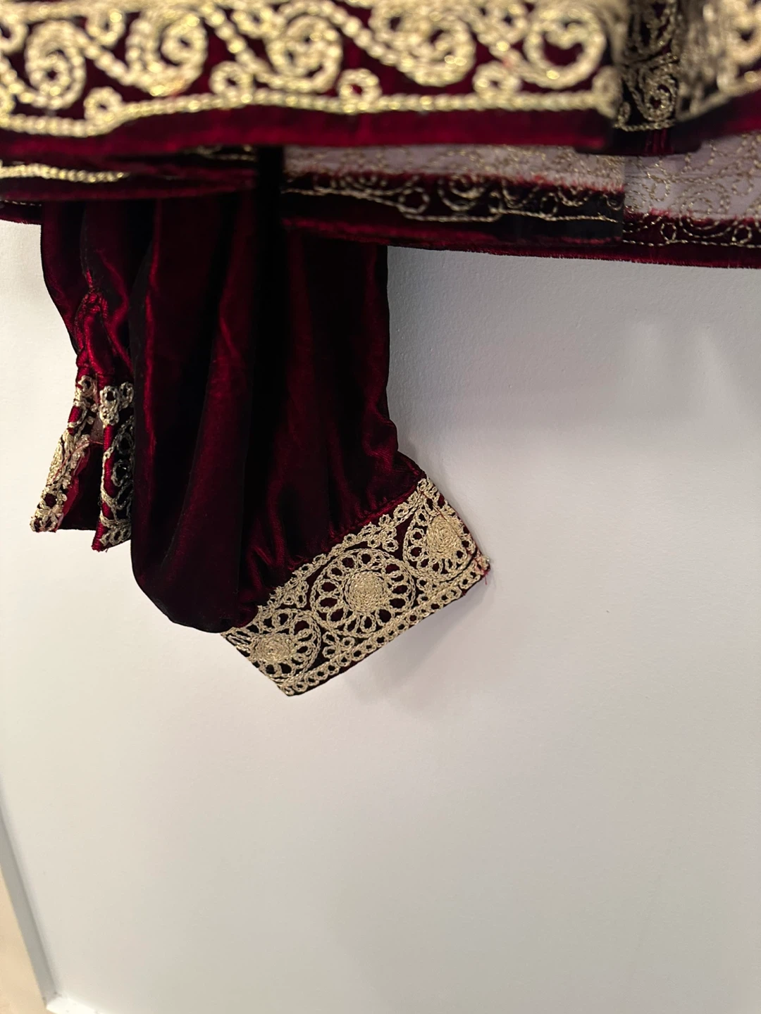 Maroon Velvet Traditional Dress with Embroidery - photo 4