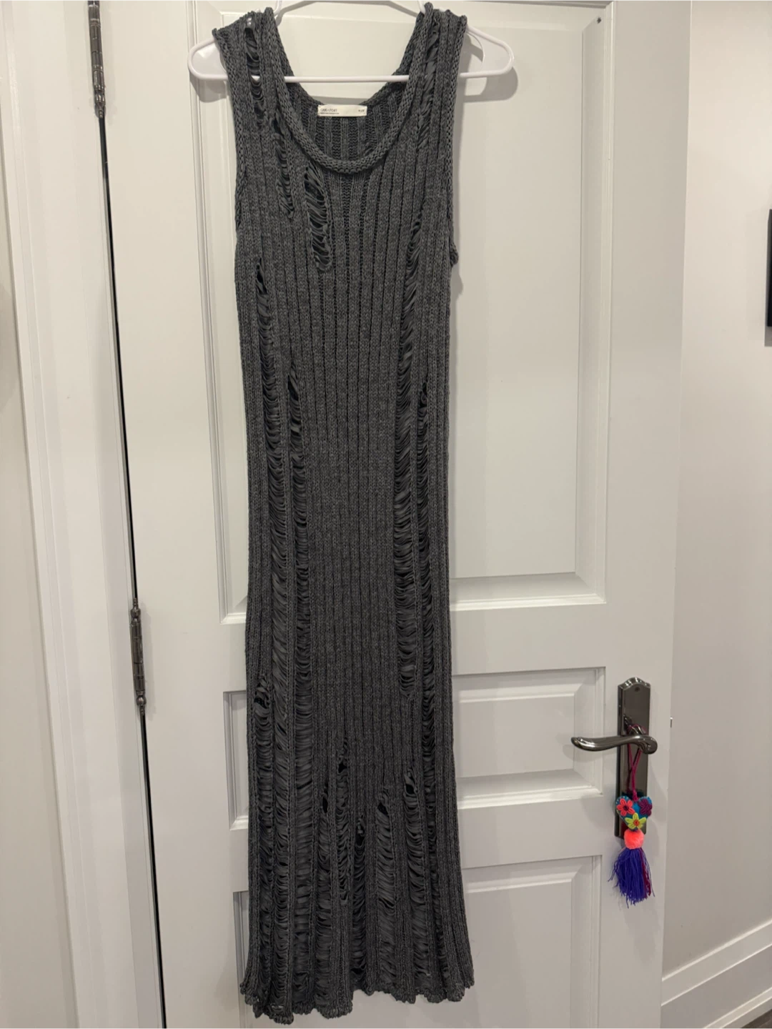 Oak + Fort Grey Distressed Knit Dress
