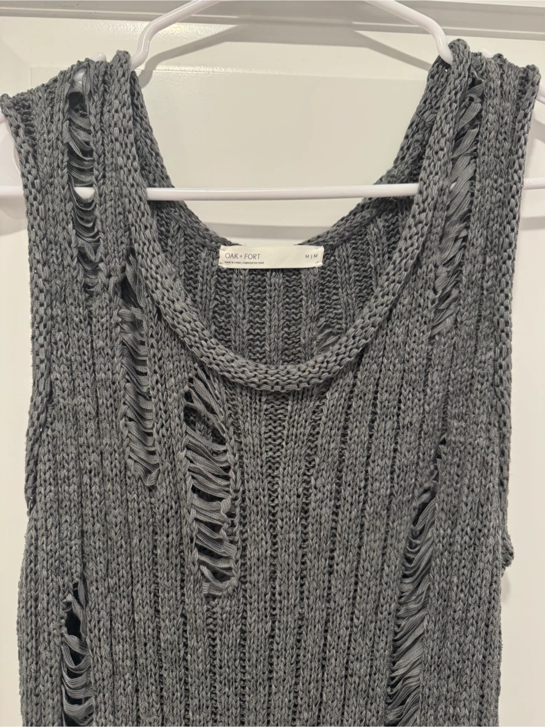 Oak + Fort Grey Distressed Knit Dress - photo 3
