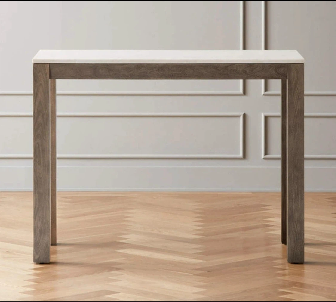 CB2 Grey Marble 36" Rectangular Counter Table