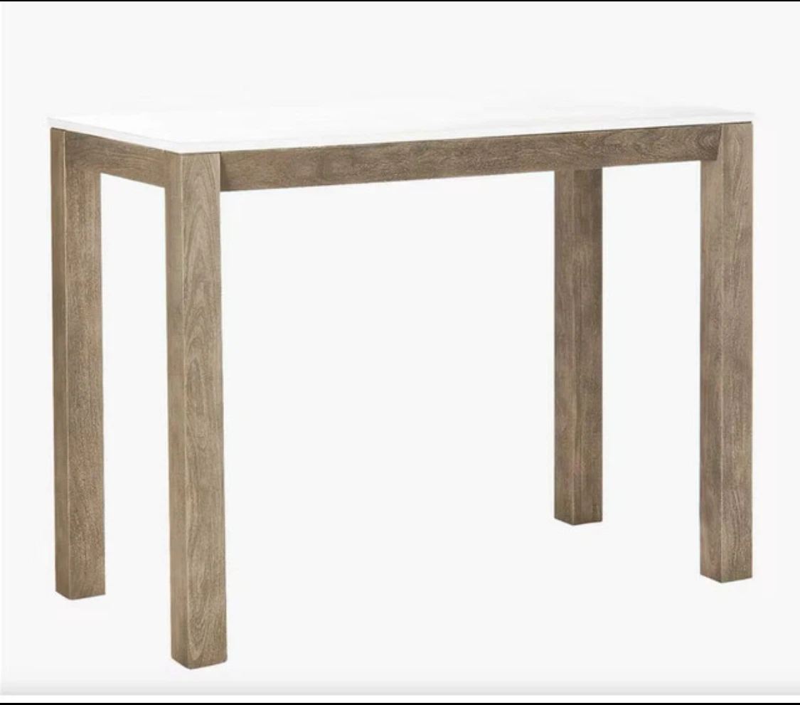 CB2 Grey Marble 36" Rectangular Counter Table - photo 3