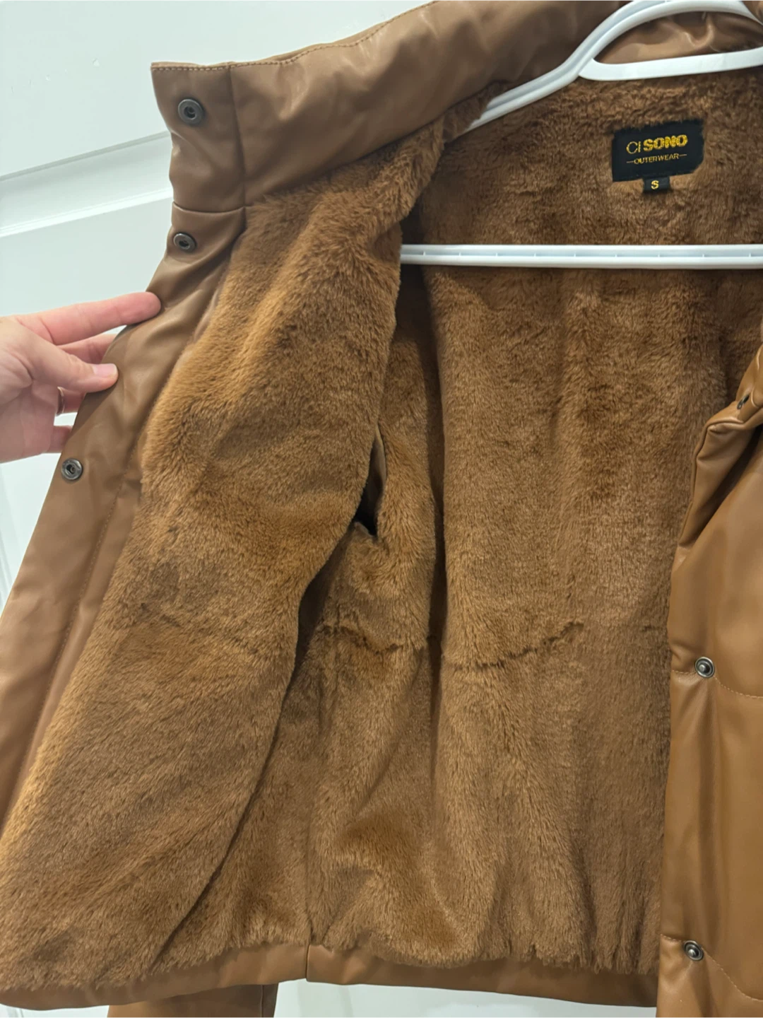 Ci Sono Faux Leather Puffer Jacket Tan - photo 3