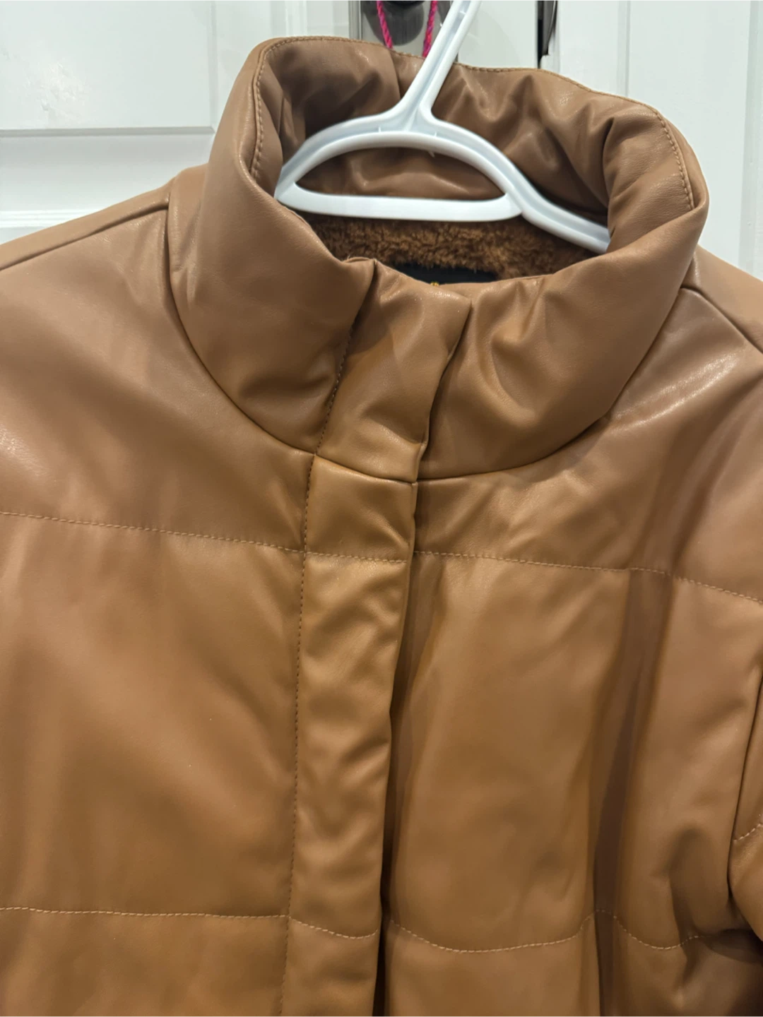 Ci Sono Faux Leather Puffer Jacket Tan - photo 4