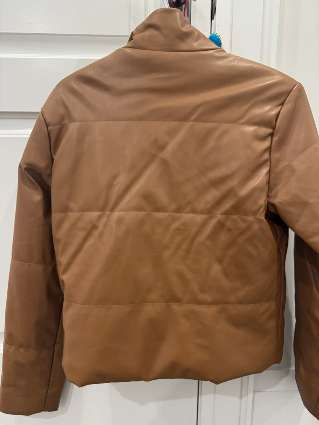 Ci Sono Faux Leather Puffer Jacket Tan - photo 5