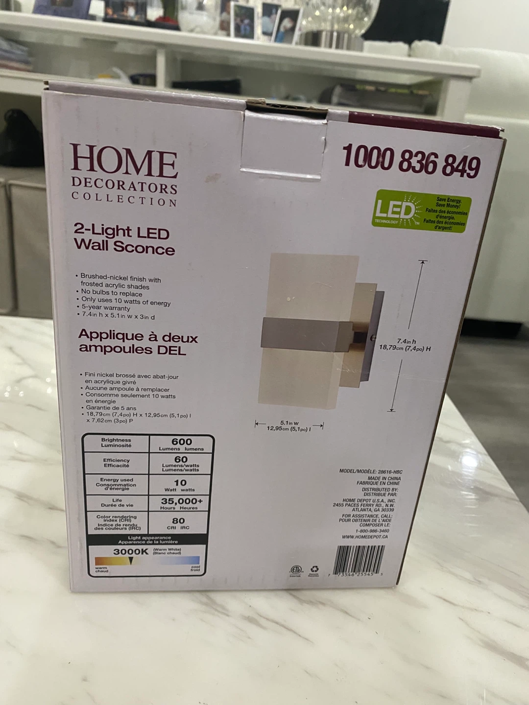 Home Decorators Collection 2-Light LED Wall Sconce - photo 2