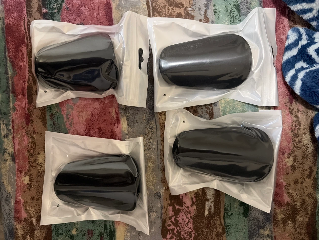 Set of 4 Black soccer shin pads mini