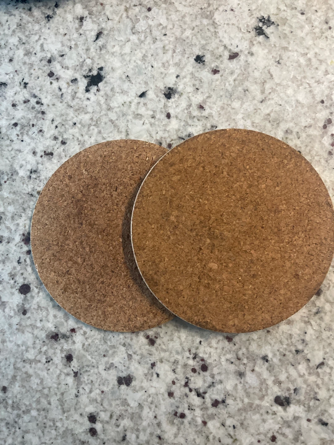 Two Round Cork Coasters