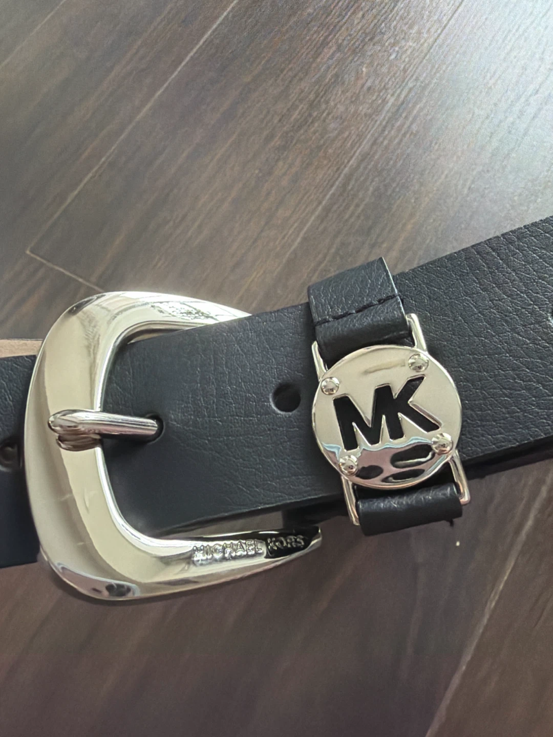 Michael Kors Women's Black & Silver MK Logo Belt - photo 2