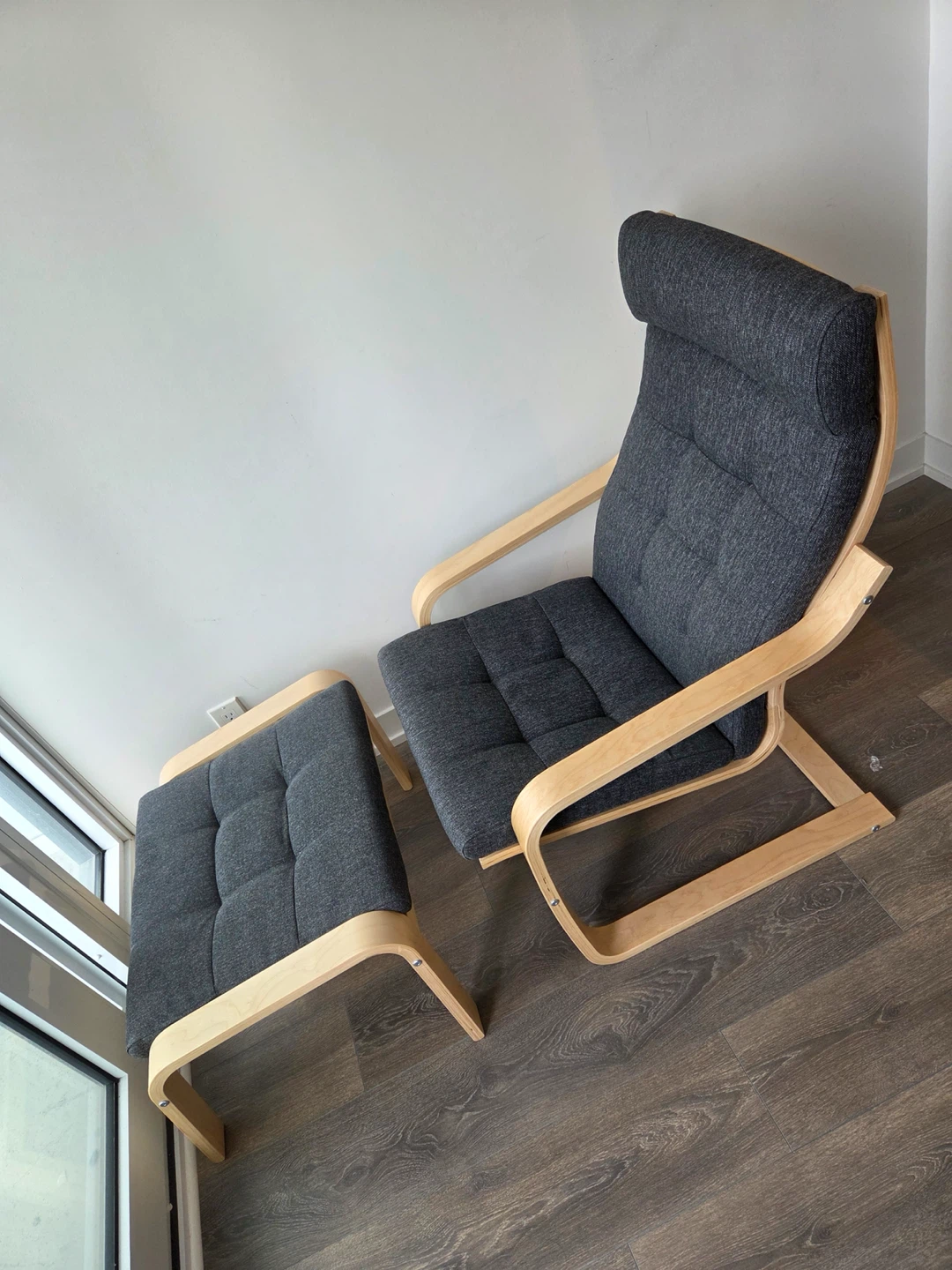 IKEA POÄNG Armchair and Footstool