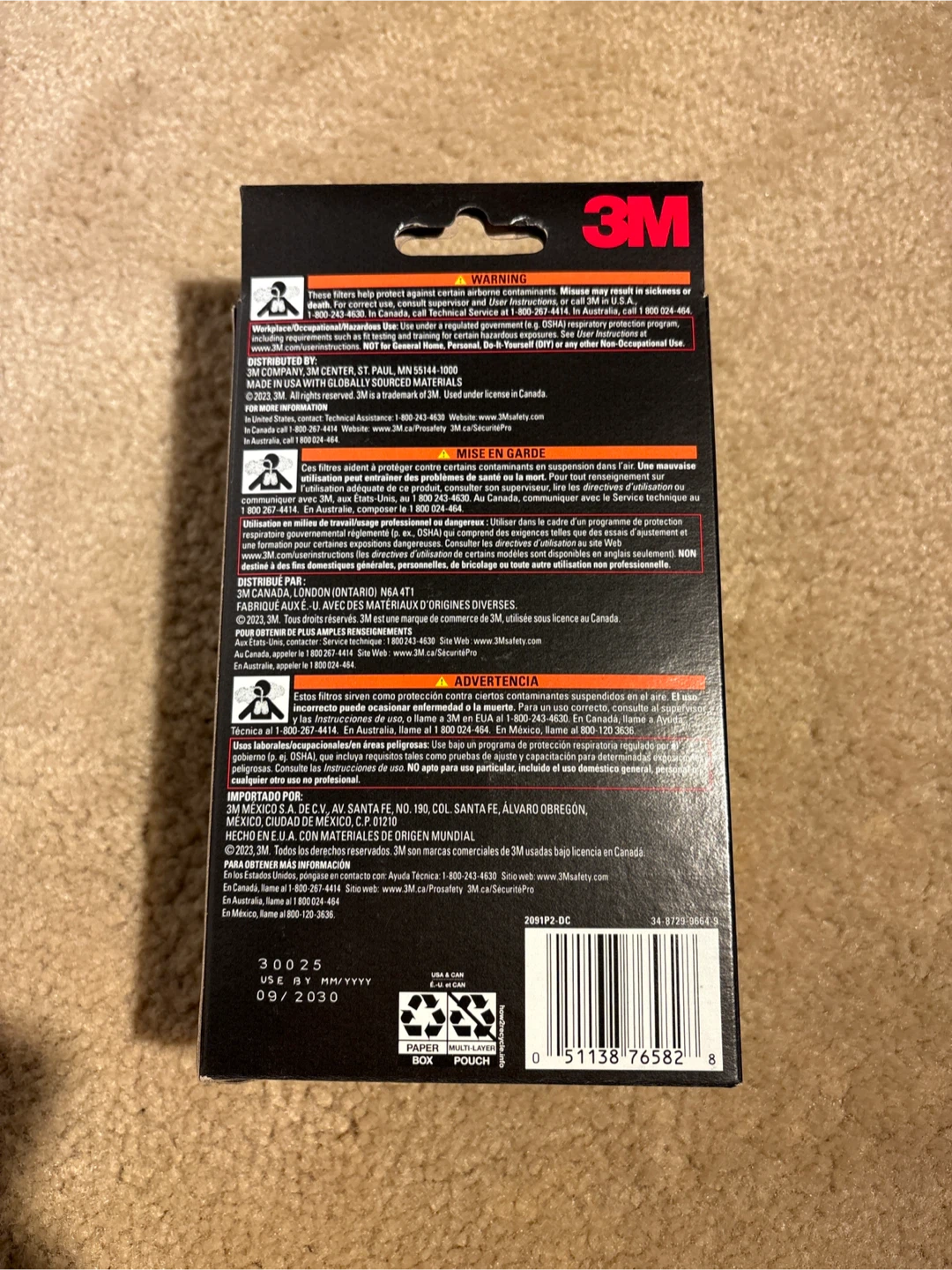 3M 2091 P100 Particulate Filter - 1 Pair Bayonet Connection - photo 3